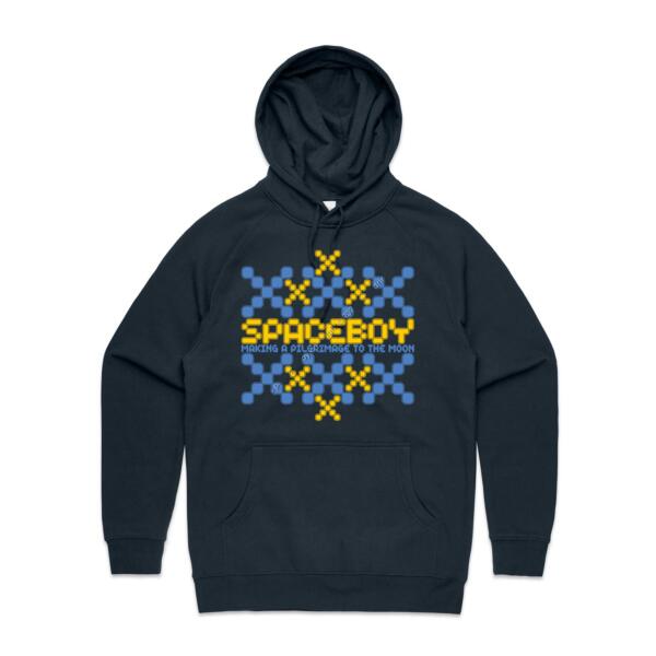 XXX SPACEBOY - MAKING A PILGRIMAGE TO THE MOON - MEN`S NAVY HOODIE - FRONT PRINT Thumbnail
