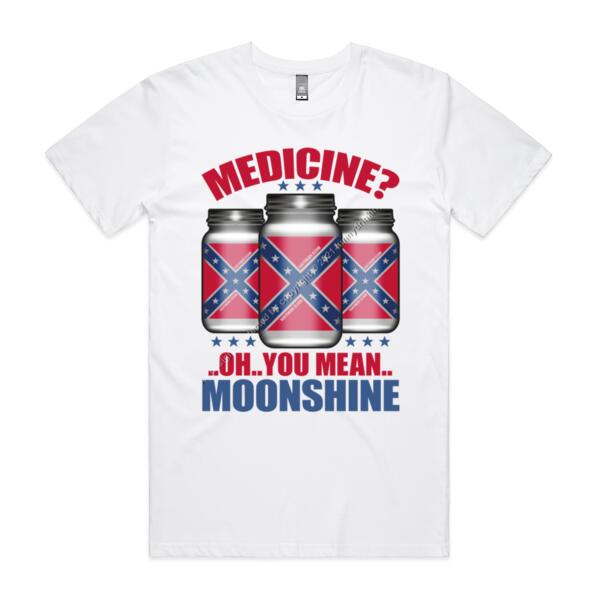 OH YOU MEAN MOONSHINE - MEDICINE - MEN`S WHITE T-SHIRT - FRONT PRINT Thumbnail