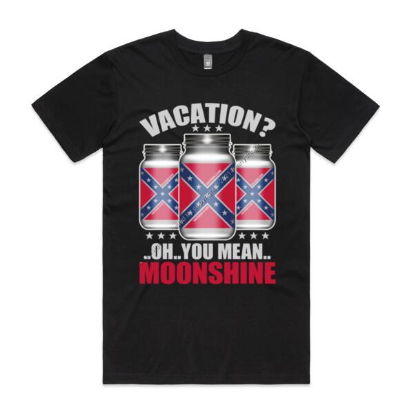 OH YOU MEAN MOONSHINE - VACATION - MEN`S BLACK T-SHIRT - FRONT PRINT Thumbnail