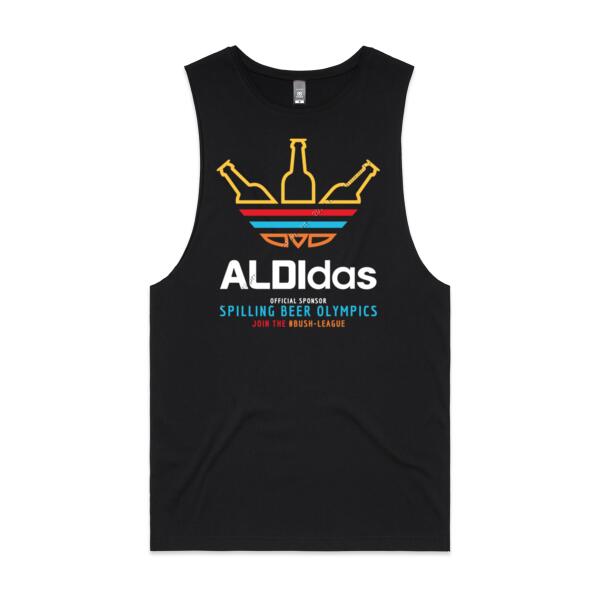 ALDIDAS - MEN`S BLACK TANK TOP - FRONT PRINT Thumbnail