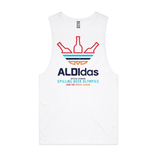 ALDIDAS - MEN`S WHITE TANK TOP - FRONT PRINT Thumbnail