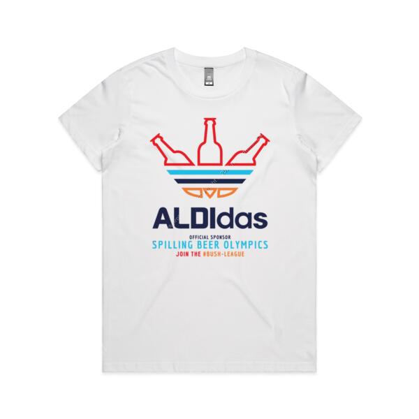 ALDIDAS - WOMEN`S WHITE T-SHIRT - FRONT PRINT Thumbnail