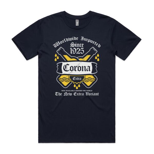 CORONA EXTRA - MEN`S NAVY T-SHIRT - FRONT PRINT Thumbnail