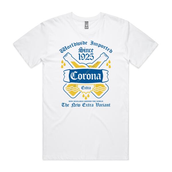CORONA EXTRA - MEN`S WHITE T-SHIRT - FRONT PRINT Thumbnail