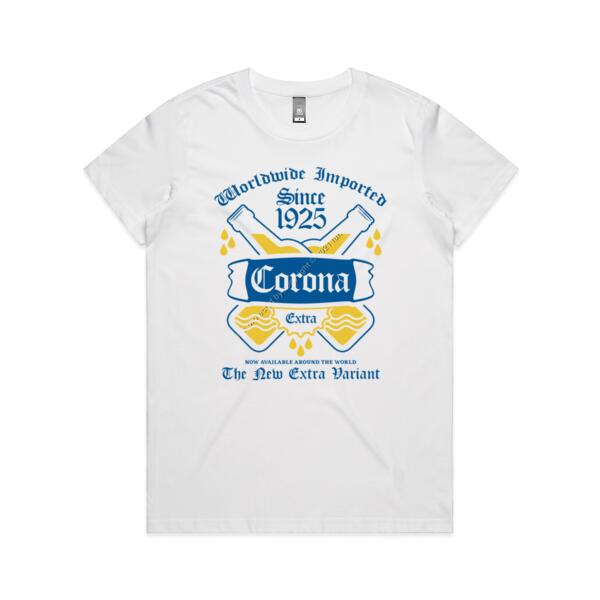 CORONA EXTRA - WOMEN`S WHITE T-SHIRT - FRONT PRINT Thumbnail
