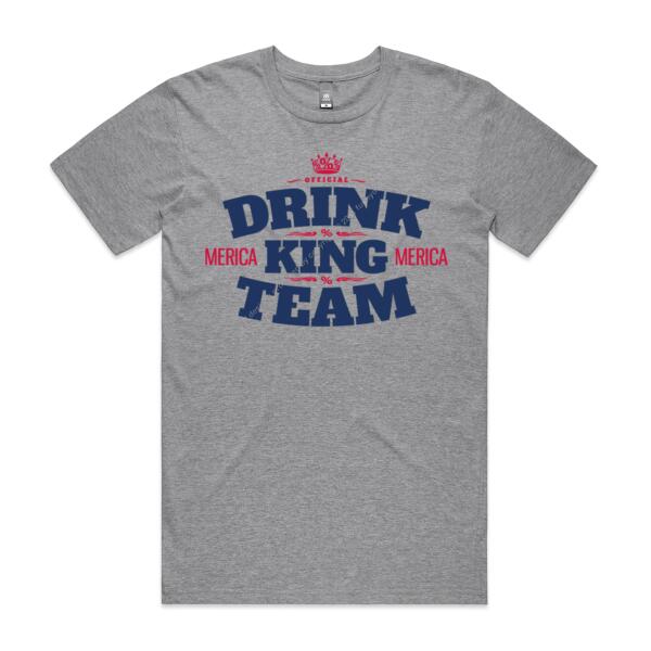 DKT MERICA - GREY MARLE - MEN`S T-SHIRT - FRONT AND BACK PRINT - DRINK KING TEAM COLLECTION Thumbnail