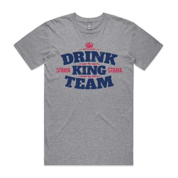 DKT STRAYA - GREY MARLE - MEN`S T-SHIRT - FRONT AND BACK PRINT - DRINK KING TEAM COLLECTION Thumbnail
