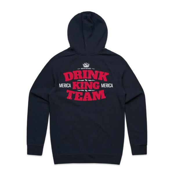 DKT MERICA - NAVY BLUE - MEN`S HOODIE - FRONT AND BACK PRINT - DRINK KING TEAM COLLECTION Thumbnail