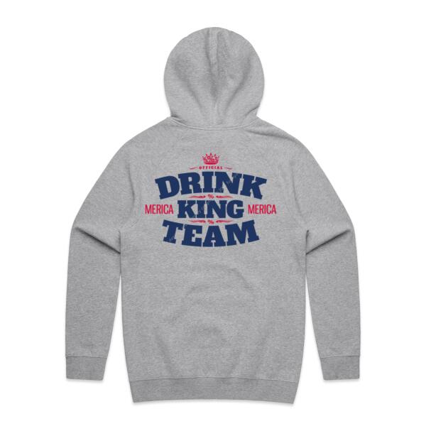 DKT MERICA - GREY MARLE - MEN`S HOODIE - FRONT AND BACK PRINT - DRINK KING TEAM COLLECTION Thumbnail