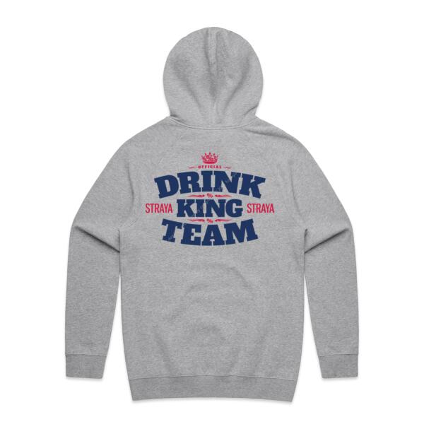 DKT STRAYA - GREY MARLE - MEN`S HOODIE - FRONT AND BACK PRINT - DRINK KING TEAM COLLECTION Thumbnail